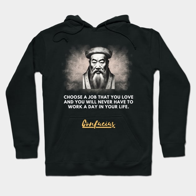 Black and white portrait of Confucius and quote Hoodie by CachoGlorious